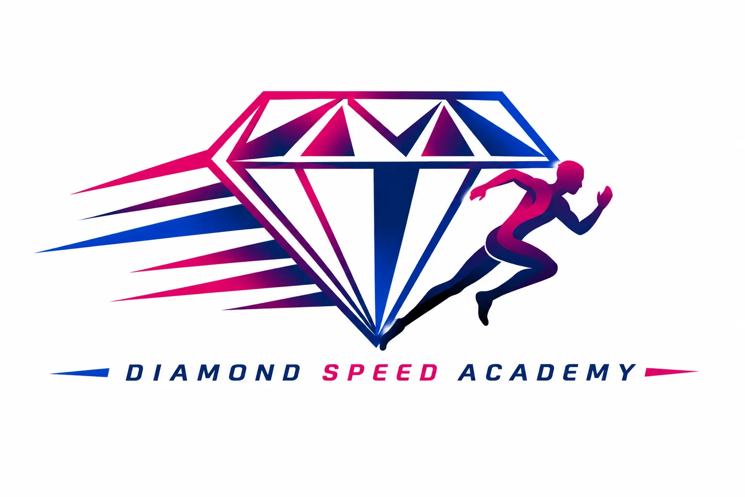 Diamond Speed Academy logo: a diamond with a sprinter running from it